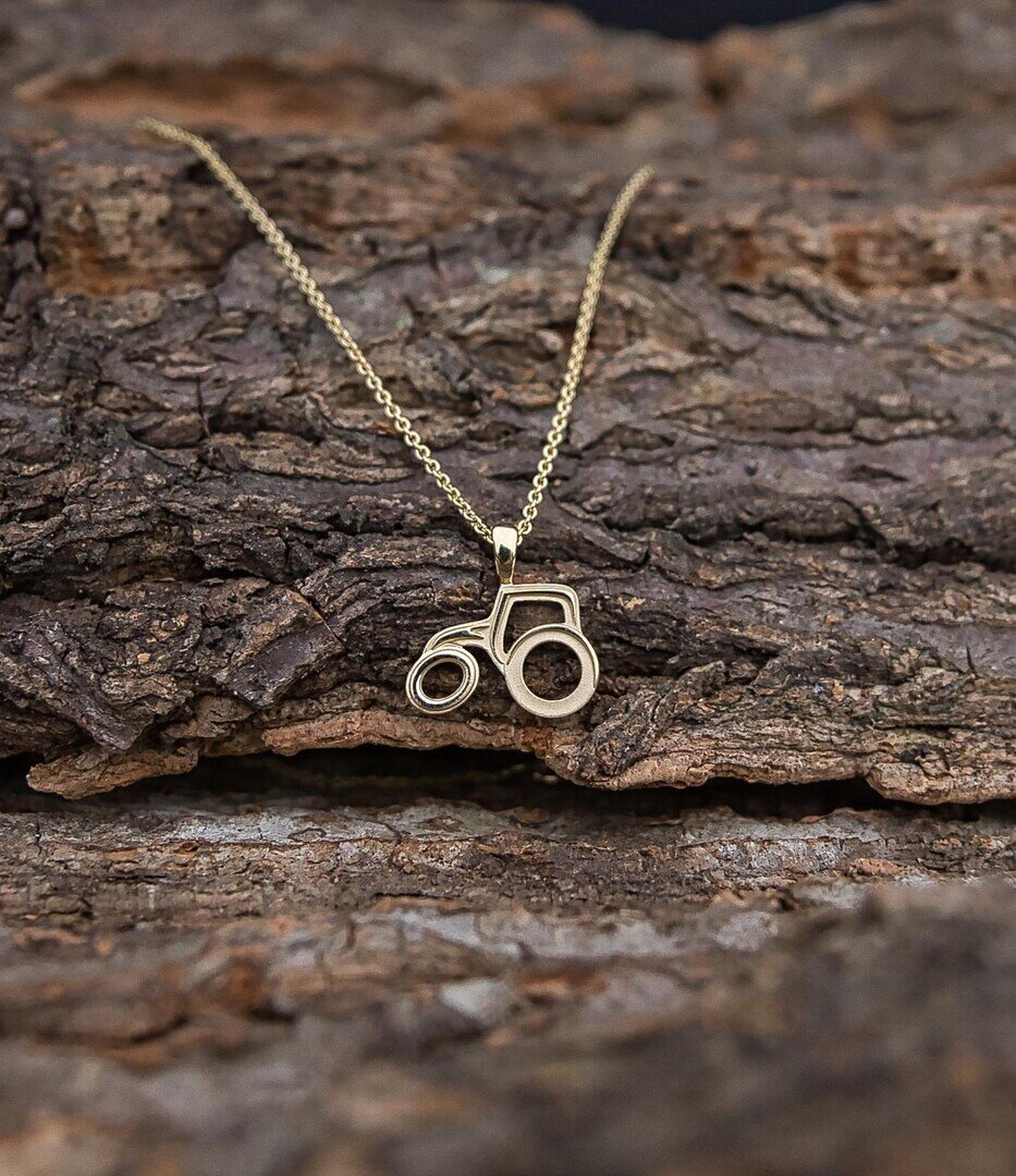 LITTLE COUNTRY LOVE byHEDI | Anhänger TRAKTOR "klein" | Gold auf Silber